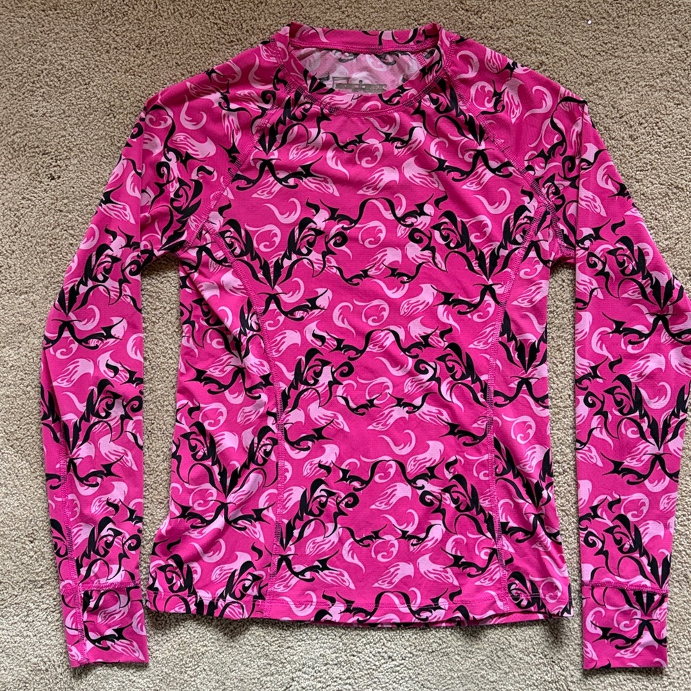 Skirt Sports Sweetest Long Sleeve Tee - Pink Cover Girl Print - Small
